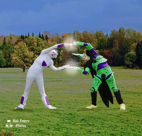 Cell and Frieza (Freeza) attempting a merge